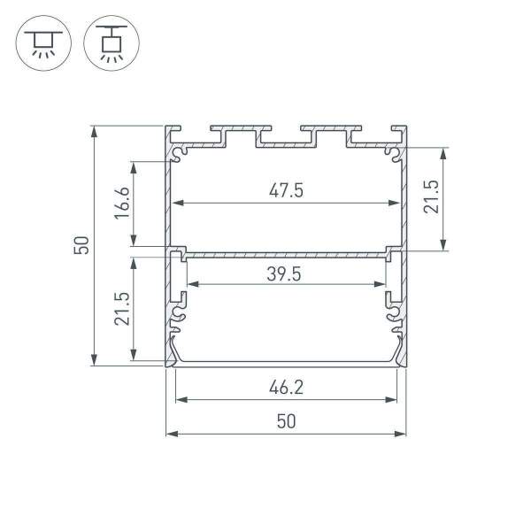Профиль Arlight Line-S-5050-2500 Anod 041837