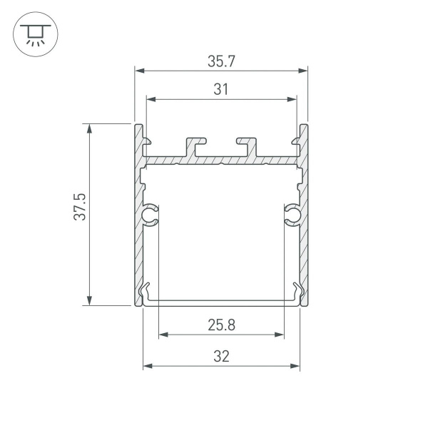 Профиль Arlight SL-LINE-3638-LW-3000 ANOD 043973