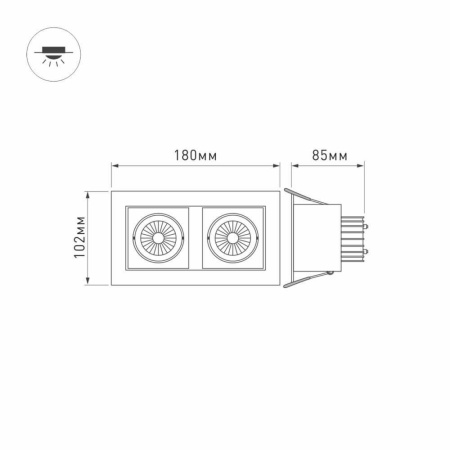 Встраиваемый светодиодный светильник Arlight CL-Kardan-S180x102-2x9W White 024128