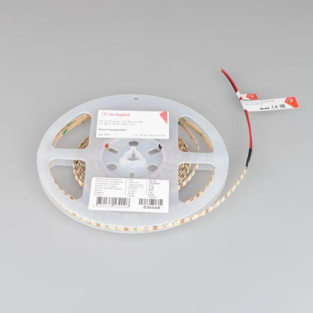 Светодиодная лента Arlight 12W/m 120LED/m 2835SMD теплый белый 5M 036448