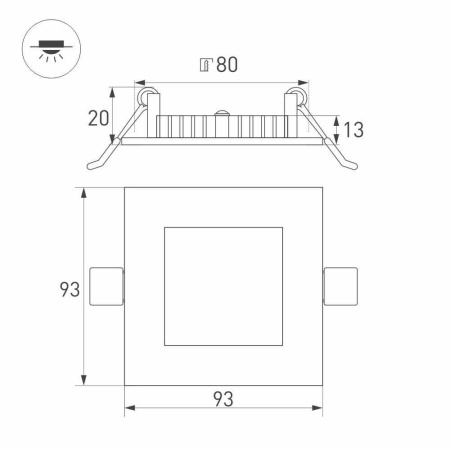 Встраиваемый светодиодный светильник Arlight DL-93x93M-5W Day White 020122