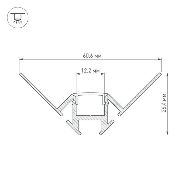 Профиль Arlight ARH-DECORE-S12-INT-2000 ANOD внутренний 023868