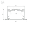 Профиль Arlight S2-LINIA69-F-2500 SEAMLESS BLACK (Arlight, Алюминий) 033534
