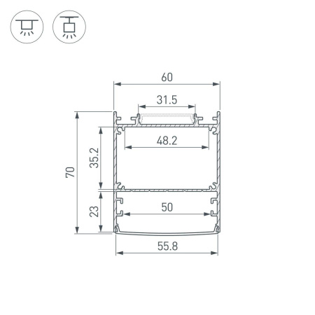 Профиль Arlight Line-6070-3000 Anod Black 047506