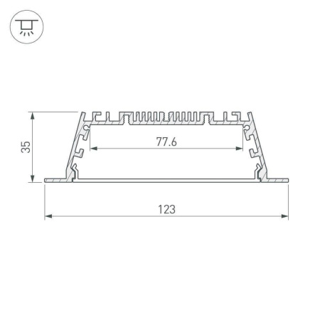 Профиль с рассеивателем Arlight ARH-POWER-W120-F-2000 ANOD 027928