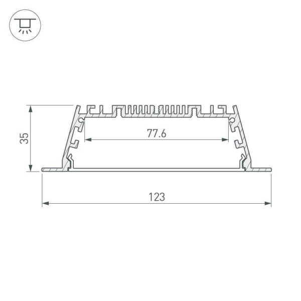 Профиль с рассеивателем Arlight ARH-POWER-W120-F-2000 ANOD 027928