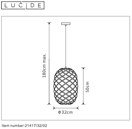 Подвесной светильник Lucide Wolfram 21417/32/30